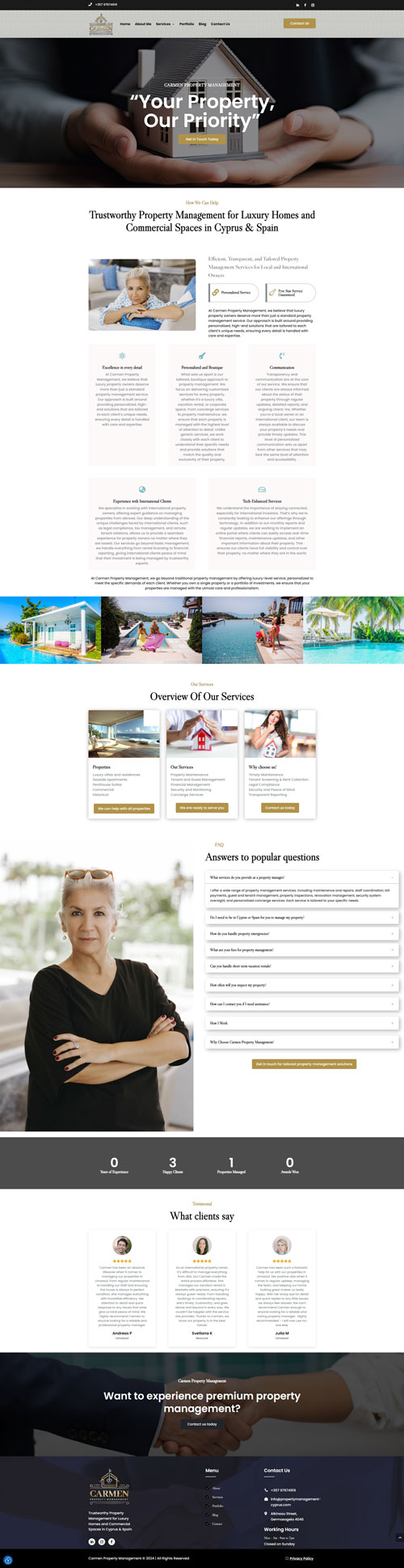 Paphos Website Design - Carmen Property Management Website Build